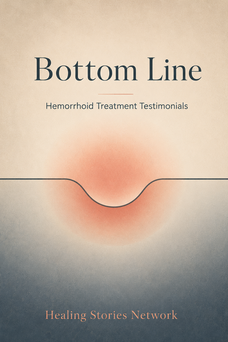 Bottom Line: Hemorrhoid Treatment Stories — ebook cover (Hemorrhoids stories), Healing Stories Network