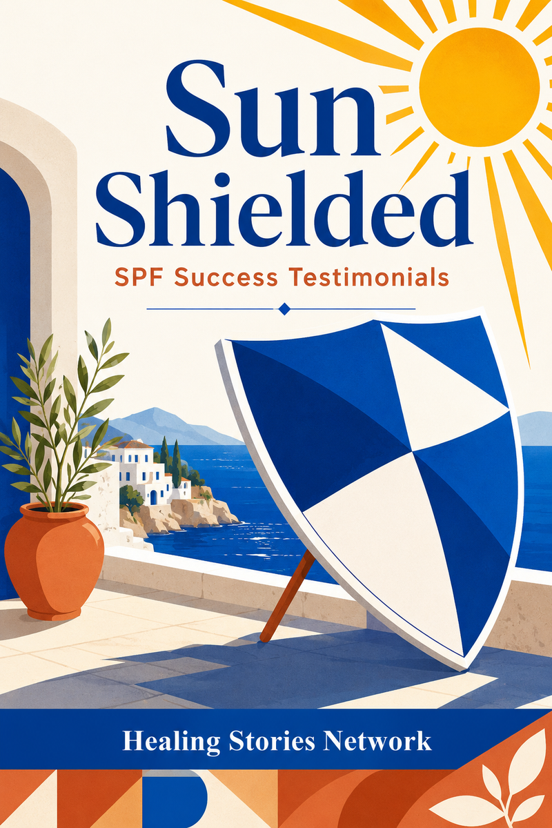 Sun Shielded: Sun Protection Factor (SPF) Success Stories — ebook cover (Sunscreen Converts stories), Healing Stories Network