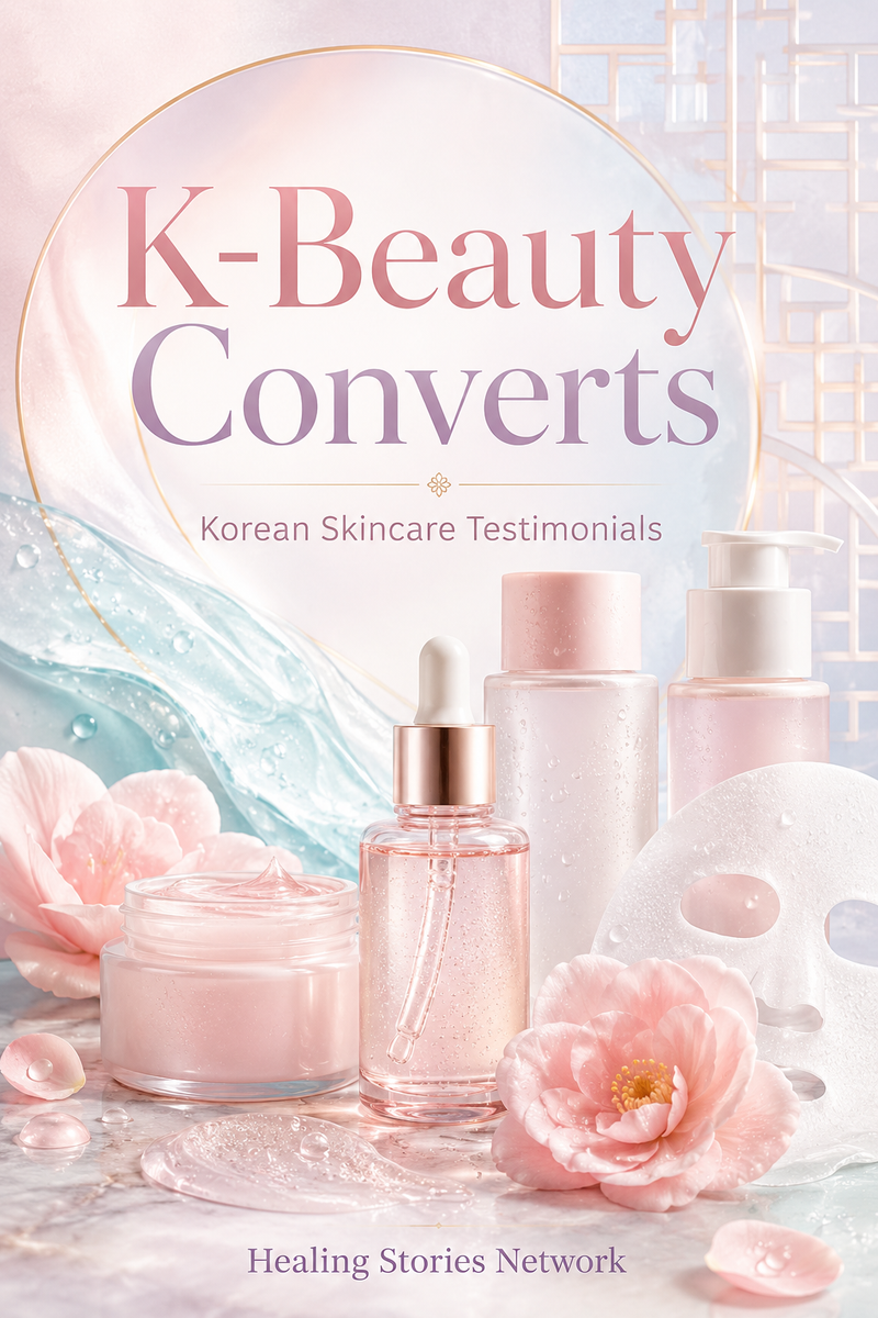 K-Beauty Converts: Korean Skincare Stories — ebook cover (Korean Skincare Routines stories), Healing Stories Network