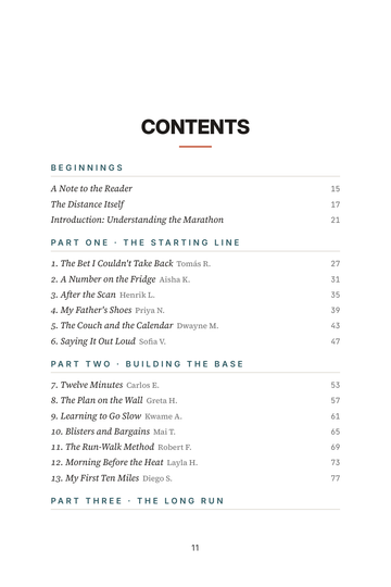 Sample page 1 from 26.2 Stories: Marathon Running Voices