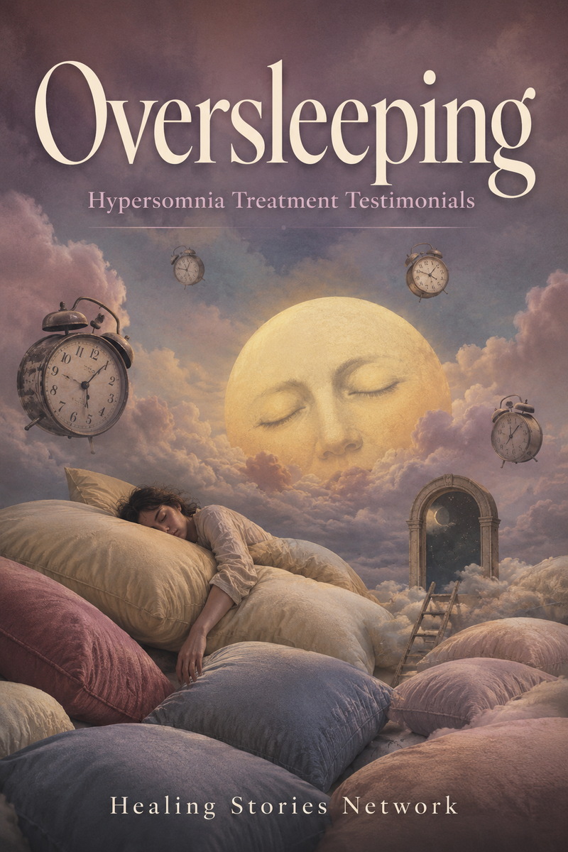Oversleeping: Hypersomnia Treatment Stories — ebook cover (Hypersomnia stories), Healing Stories Network