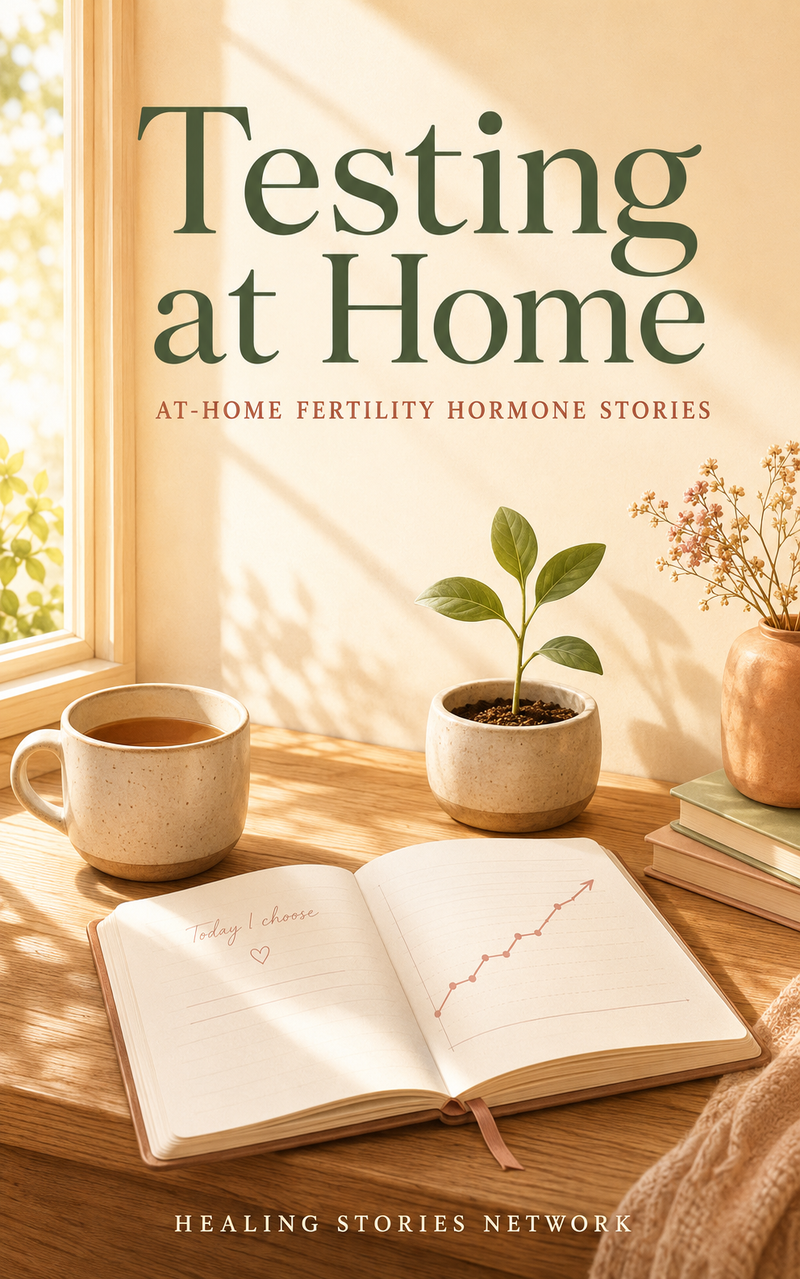 Testing at Home: At-Home Fertility Hormone Stories — ebook cover (At-Home Hormone Testing stories), Healing Stories Network