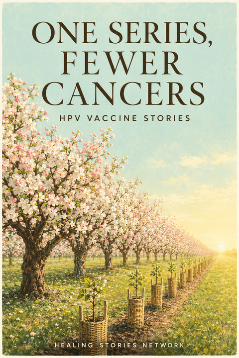 One Series, Fewer Cancers: HPV Vaccine Stories — ebook cover (HPV Vaccine stories), Healing Stories Network