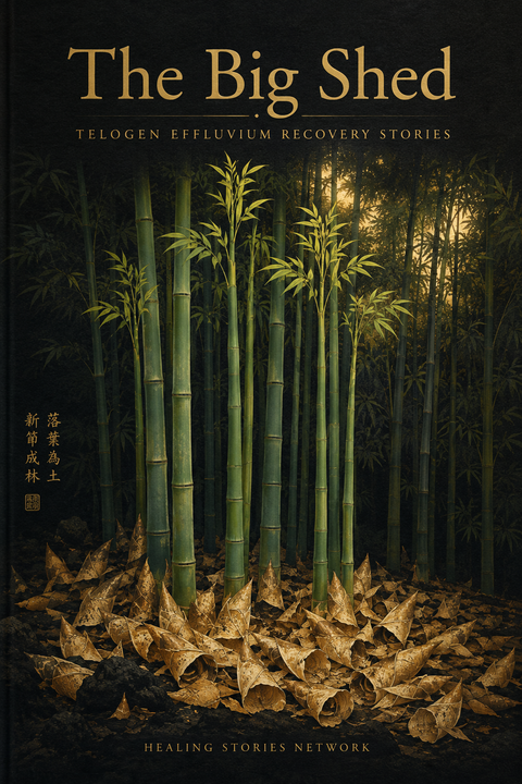 The Big Shed: Telogen Effluvium Recovery Stories — ebook cover (Telogen Effluvium stories), Healing Stories Network