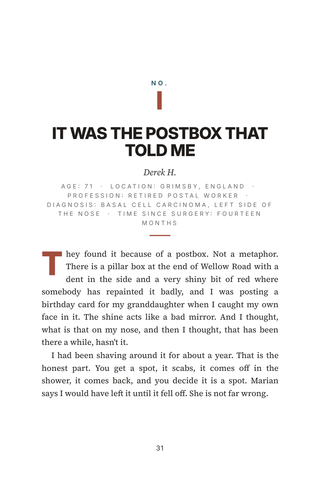 Sample page 1 from After the Excision — a first-person Mohs Reconstruction story