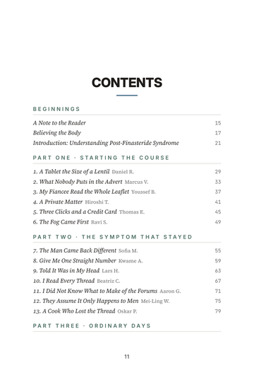 Sample page 1 from After the Pill: Post-Finasteride Syndrome Stories