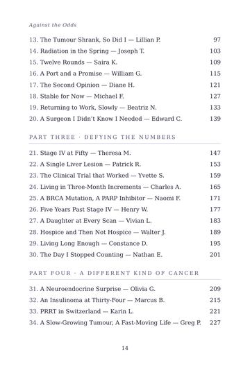Sample page 2 from Against the Odds: Pancreatic Cancer Stories