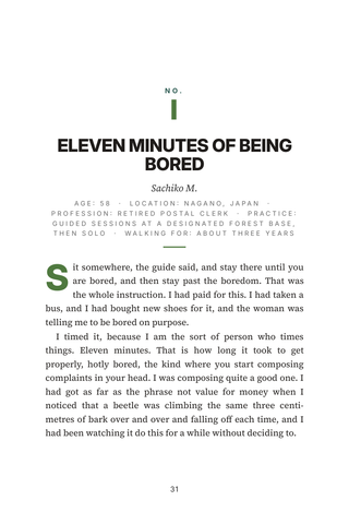 Sample page 1 from Among the Trees — a first-person Forest Bathing story
