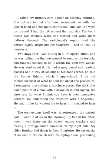 Sample page 5 from Below the Belt: Testicular Cancer Stories