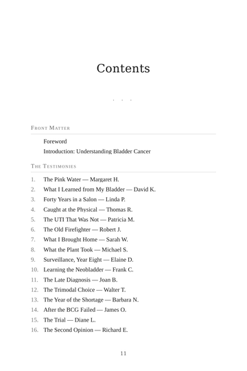 Sample page 1 from Beyond the Diagnosis: Bladder Cancer Stories