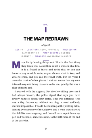 Sample page 1 from Bladder Matters — a first-person Overactive Bladder story