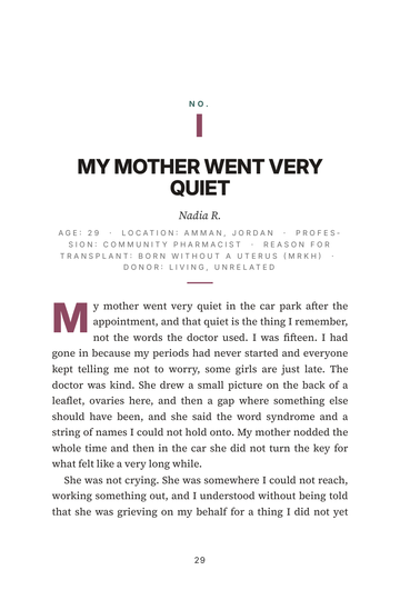 Sample page 3 from Carrying After Transplant: Uterus Transplant Stories