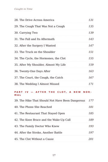 Sample page 3 from Caught in Time: Pulmonary Embolism Survival Stories