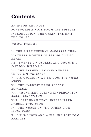 Sample page 1 from Chemo Courage: Stories from the Infusion Chair