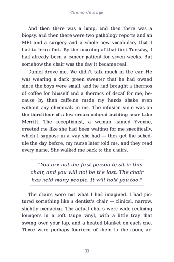 Sample page 7 from Chemo Courage: Stories from the Infusion Chair