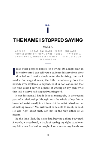 Sample page 1 from Clean Slate — a first-person Laser Tattoo Removal story
