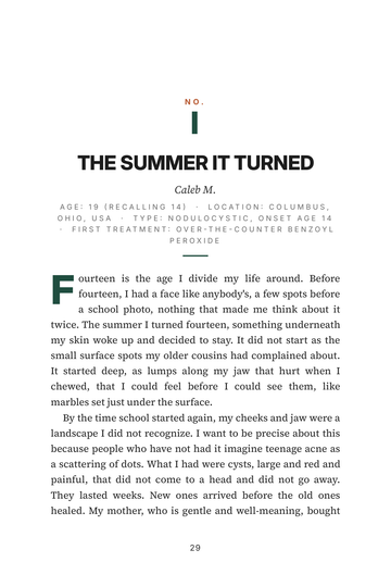 Sample page 4 from Clear Skin Ahead: Severe Acne Recovery Stories