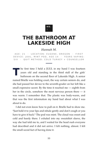 Sample page 1 from Clearing the Cloud — a first-person Vaping Cessation story