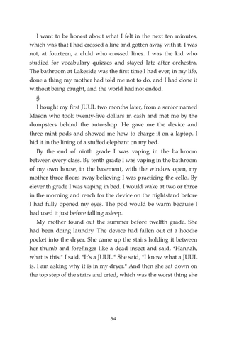 Sample page 2 from Clearing the Cloud — a first-person Vaping Cessation story