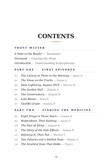 Sample page 1 from Clearing the Noise: Living with Schizophrenia