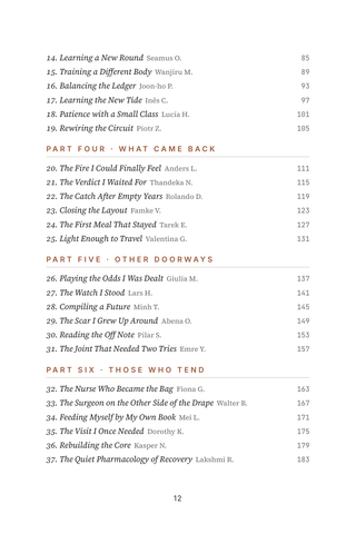 Contents page 2 of Colon Cut: the 50 Colectomy stories in this volume