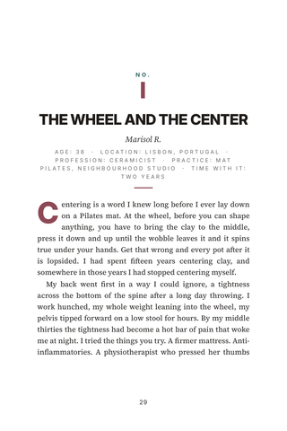 Sample page 1 from Core Stories — a first-person Pilates Transformation story