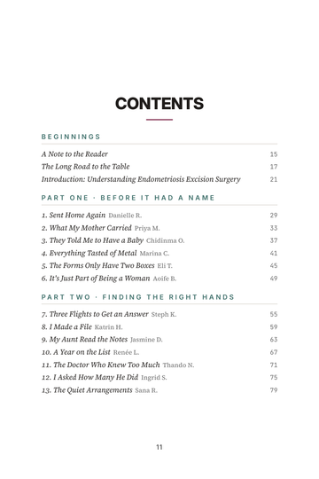 Sample page 1 from Cutting It Out: Endometriosis Excision Surgery Stories