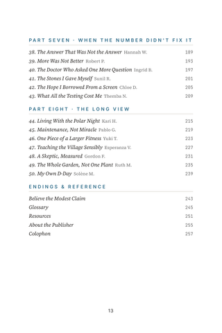 Contents page 3 of D-Day: the 50 Vitamin D Deficiency stories in this volume
