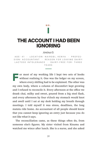 Sample page 1 from Dairy Departure — a first-person Dairy-Free Living story