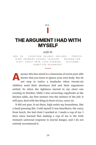 Sample page 1 from ER Stories — a first-person Emergency Room Experience story
