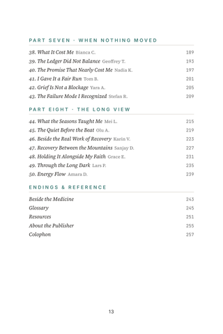 Contents page 3 of Energy Flow: the 50 Reiki stories in this volume