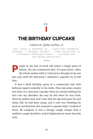 Sample page 1 from Epi-Saved — a first-person Anaphylaxis Survivors story