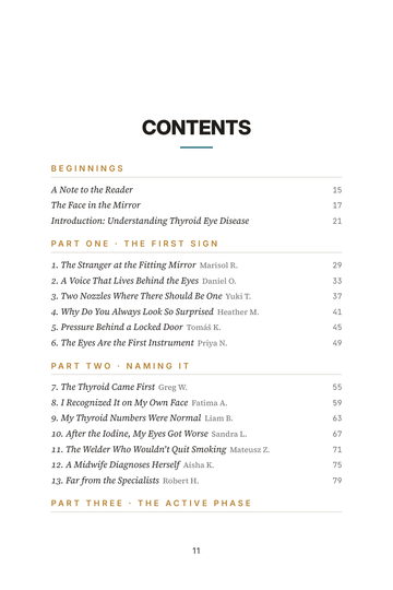 Sample page 1 from Eyes on Thyroid: Thyroid Eye Disease Treatment Stories