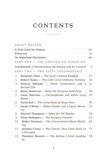 Sample page 1 from Filtered Through Fire: Kidney Cancer Stories