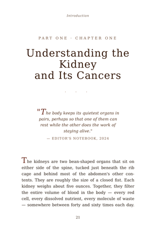 Sample page 1 from Filtered Through Fire — a first-person Kidney Cancer story