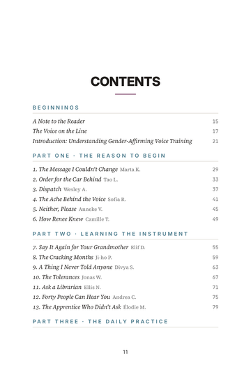 Sample page 1 from Finding the Voice: Gender-Affirming Voice Training Stories