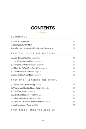 Sample page 1 from First Milk: Bovine Colostrum Supplement Stories