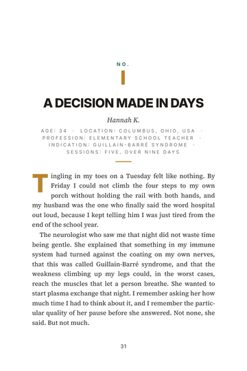 Sample page 3 from Fresh Start: Plasma Exchange Longevity Stories