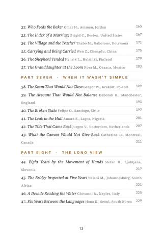 Contents page 3 of Fused Together: the 50 Spinal Fusion stories in this volume