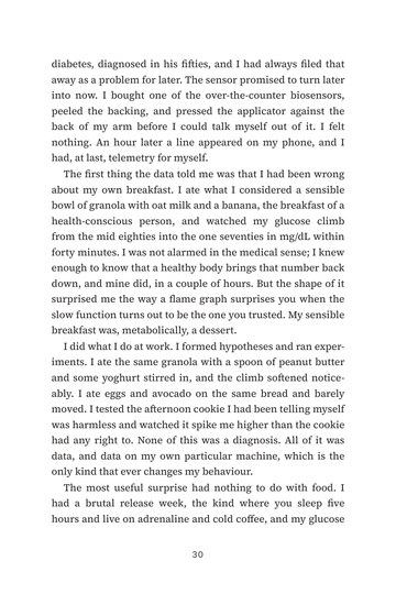 Sample page 4 from Glucose Curious: Wellness CGM Stories