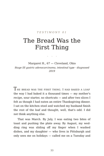 Sample page 4 from Gut Feelings: Stomach Cancer Recovery Stories