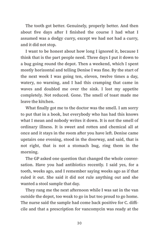 Sample page 2 from Gut Under Siege — a first-person C. diff story