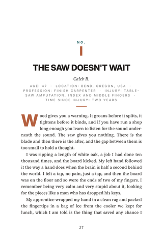 Sample page 1 from Handiwork — a first-person Hand Surgery / Reconstruction story