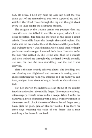 Sample page 2 from Handiwork — a first-person Hand Surgery / Reconstruction story