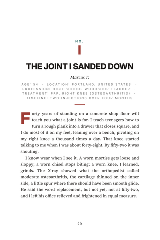 Sample page 1 from Healing the Joint — a first-person Regenerative Orthopedics story