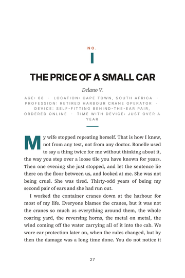 Sample page 3 from Hearing Without the Gatekeepers: OTC Hearing Aid Stories