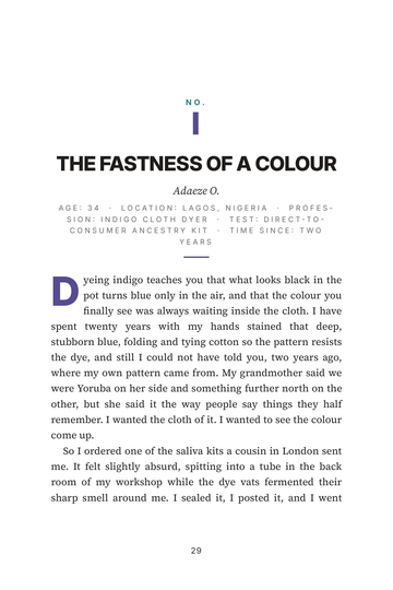 Sample page 4 from In My Genes: Genetic Testing Experience Stories