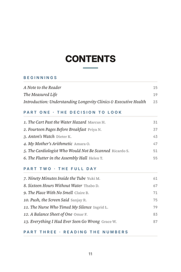 Sample page 1 from Inside the Longevity Clinic: Executive Health Stories