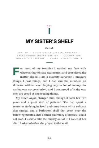 Sample page 1 from K-Beauty Converts — a first-person Korean Skincare Routines story