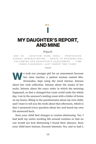 Sample page 1 from Late Discovery — a first-person Adult Autism Diagnosis story
